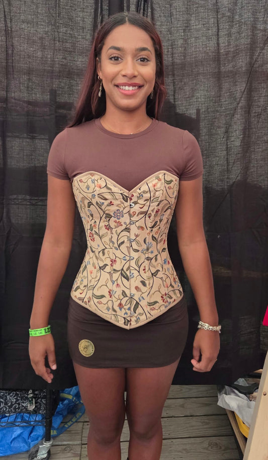 Sweetheart Corset- Tan Cottage Core