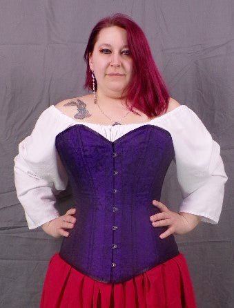Sweetheart Corset- Purple Brocade