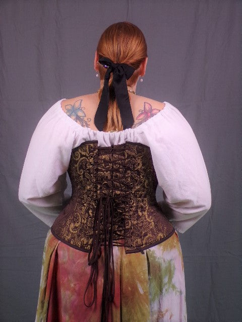 Edwardian Corset- Brown Brocade