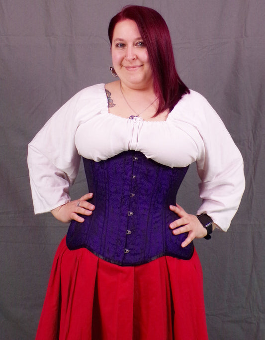 Underbust Corset- Purple Brocade