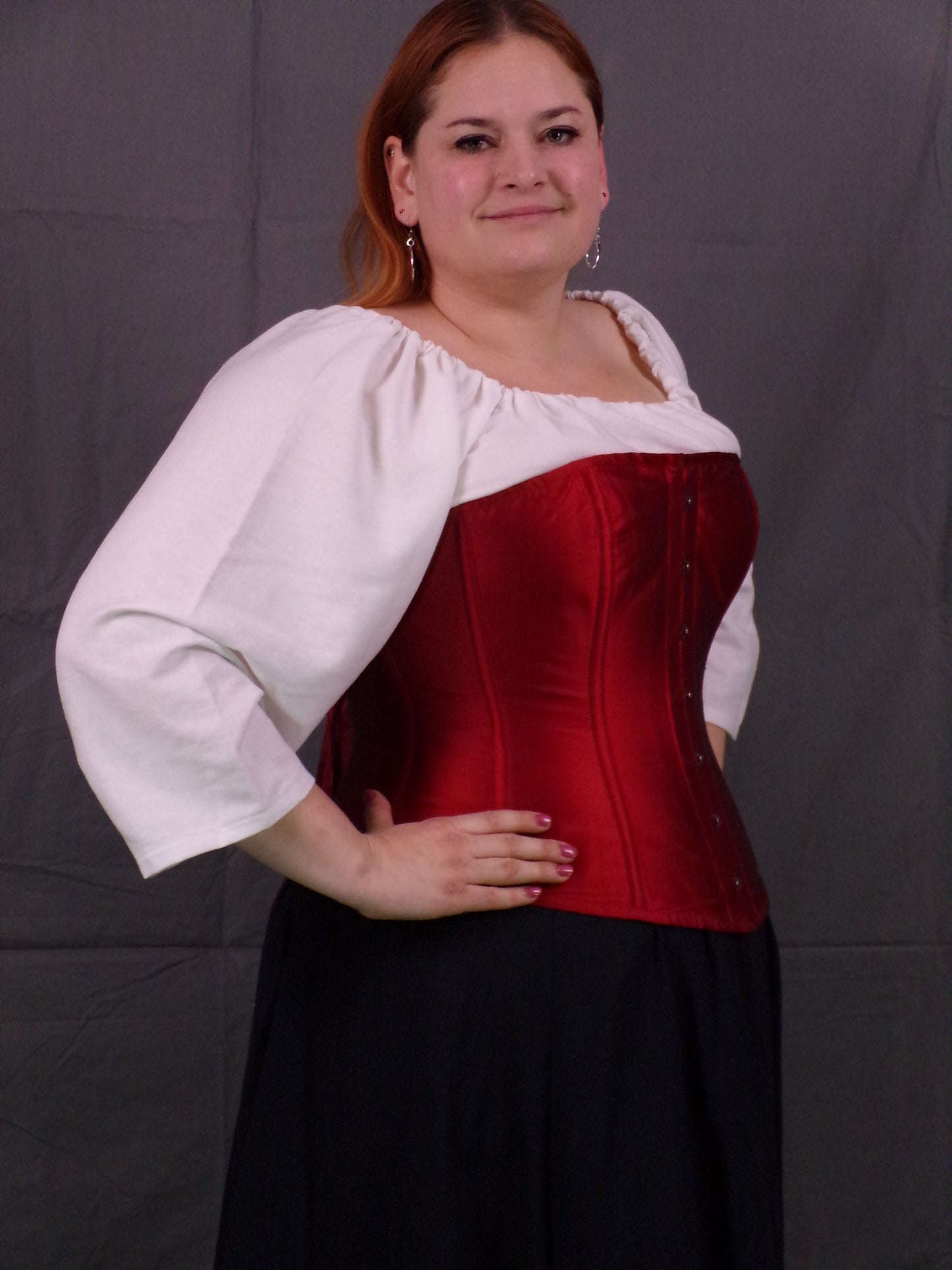 Edwardian Corset- Red Satin