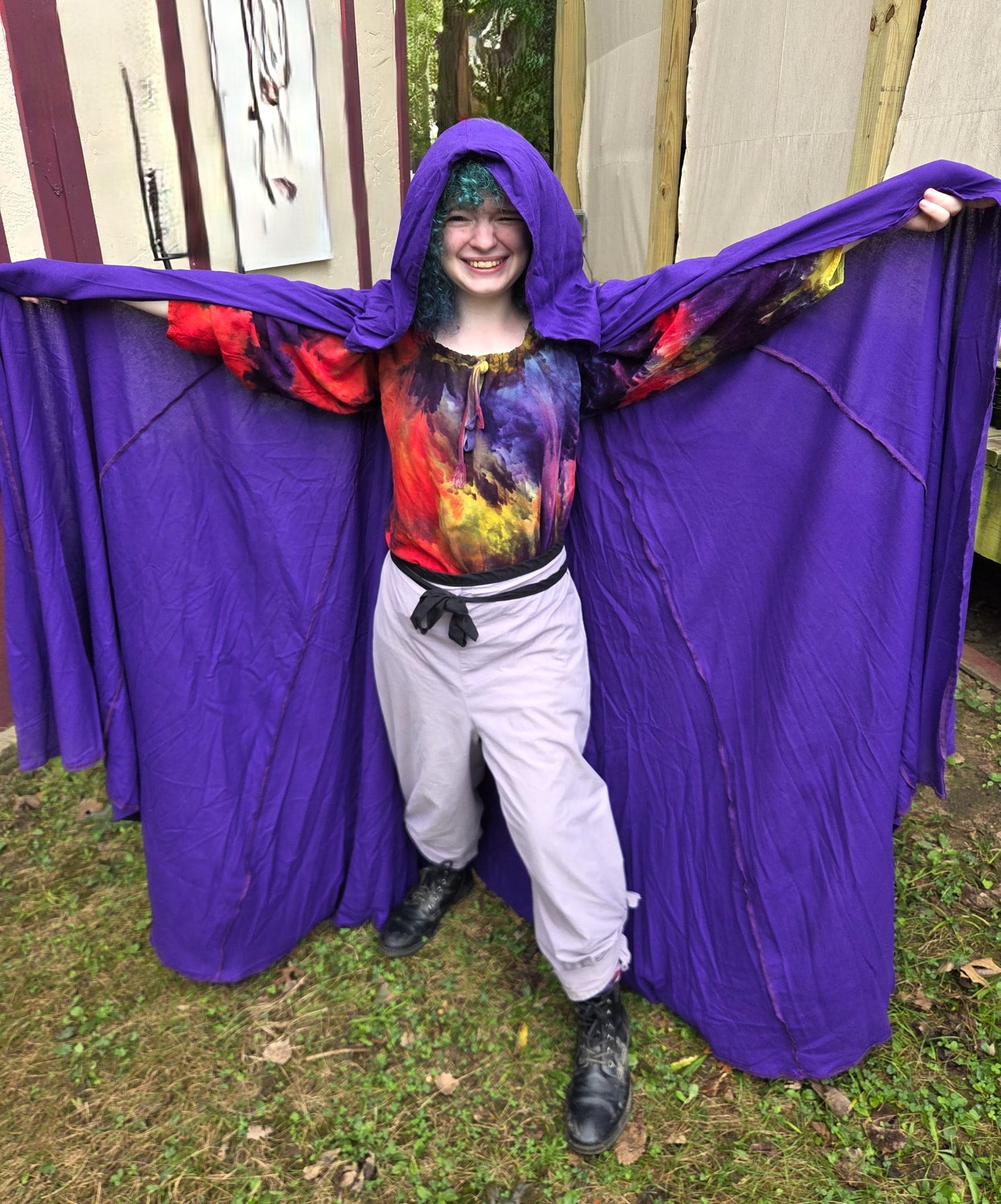 Cloak, Linen- Purple