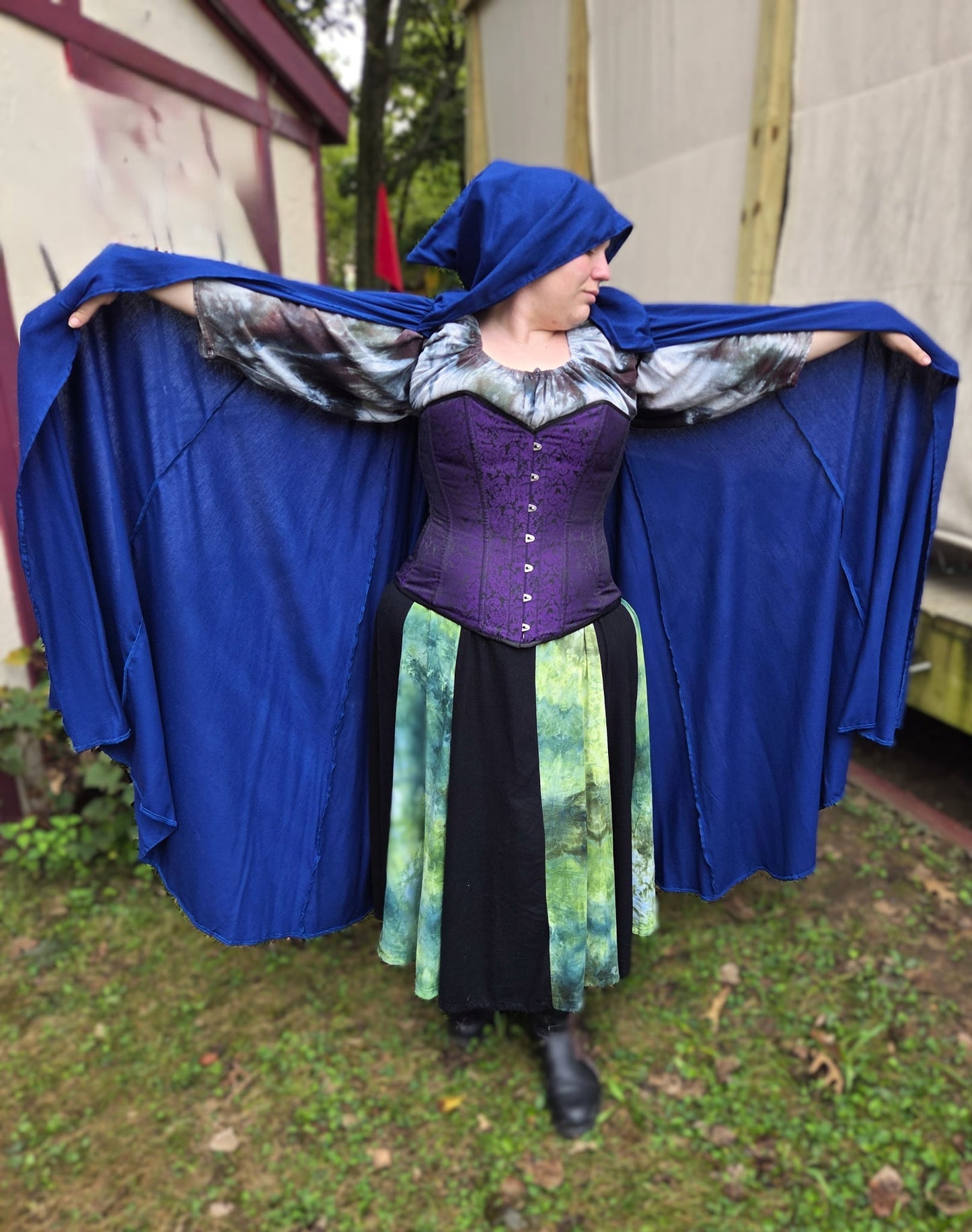 Cloak, Linen- Blue