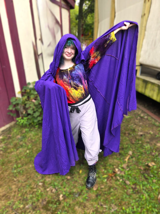 Cloak, Linen- Purple