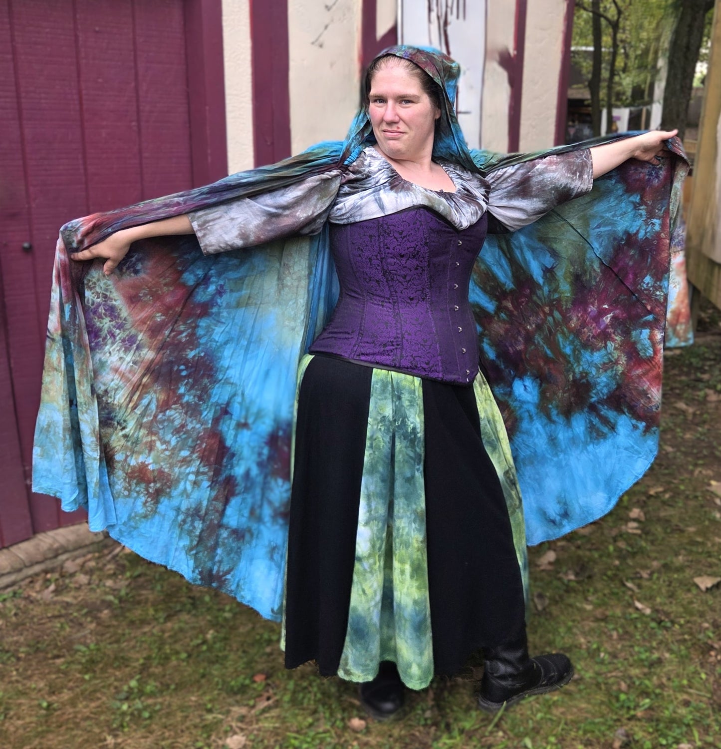 Cloak, Linen- Peacock Dreams