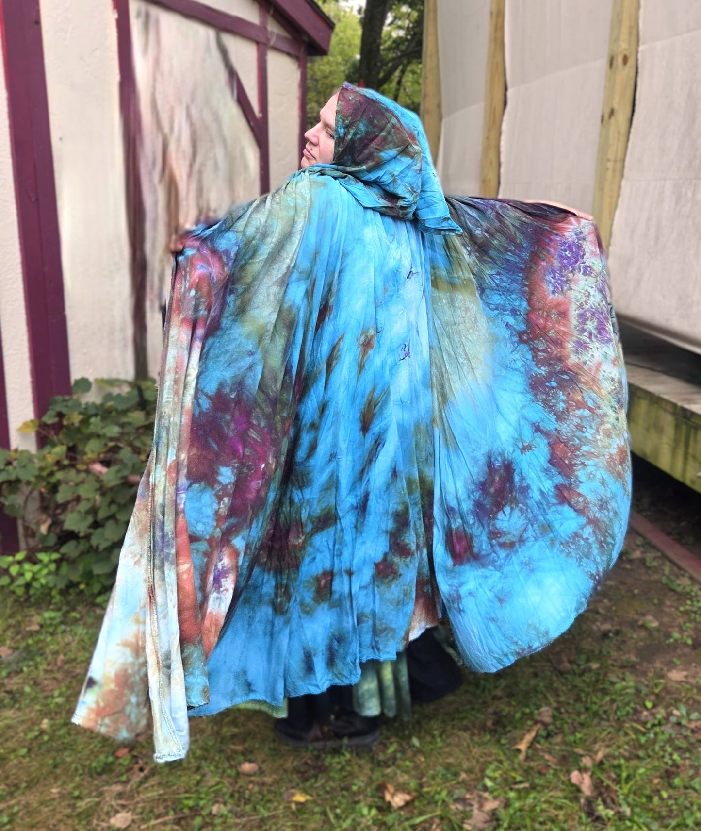 Cloak, Linen- Peacock Dreams