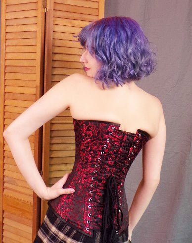 Sweetheart Corset- Red Brocade
