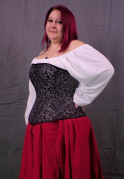 Edwardian Corset- Silver Brocade