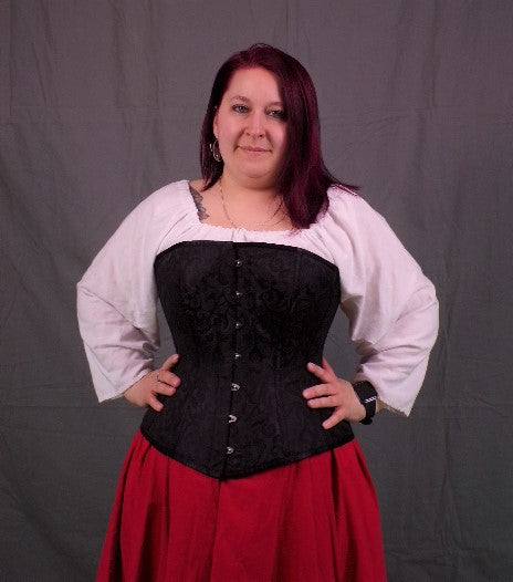 Edwardian Corset- Black Brocade