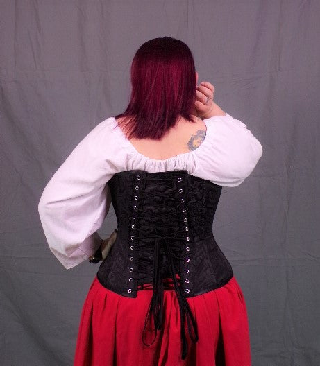 Edwardian Corset- Black Brocade