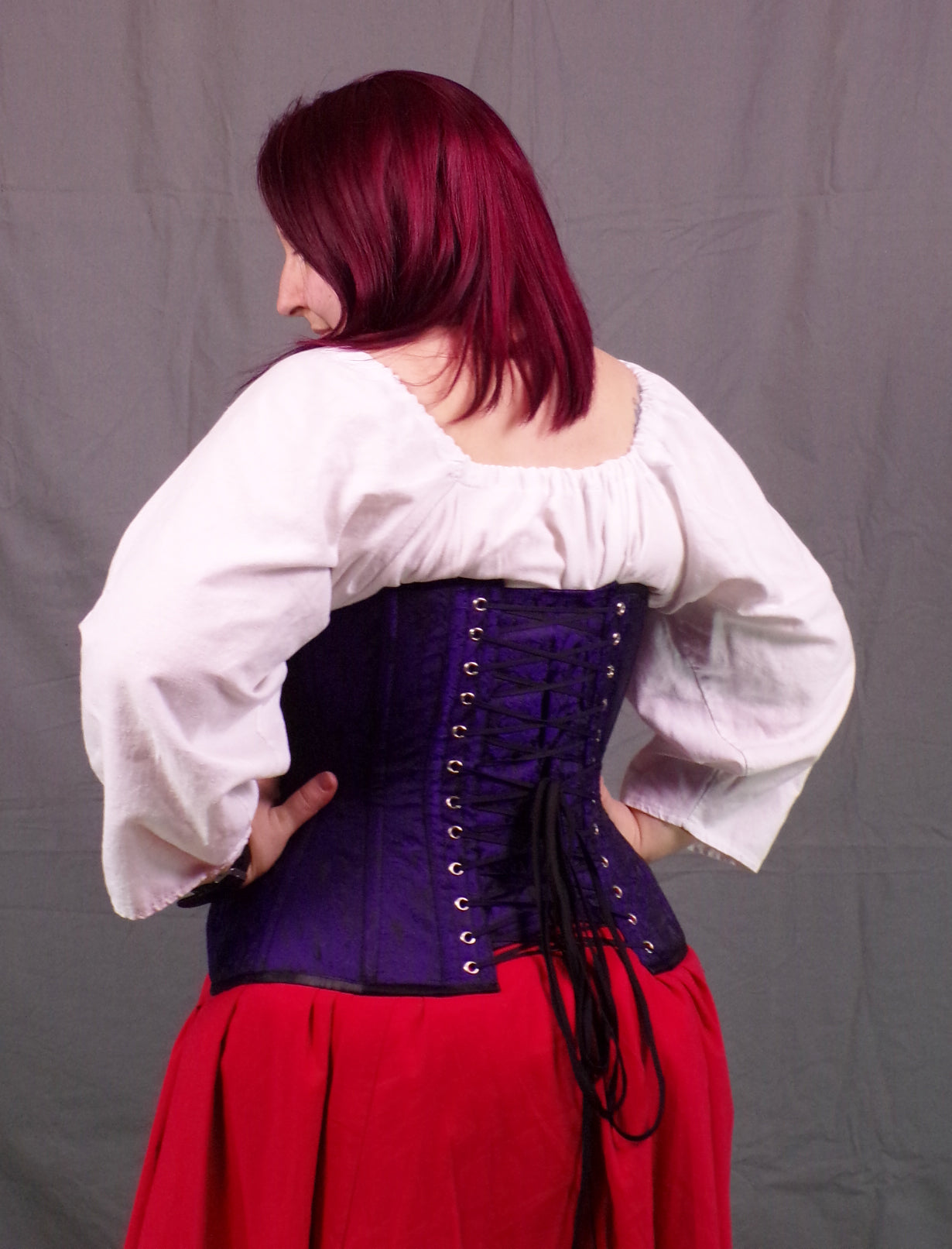 Underbust Corset- Purple Brocade