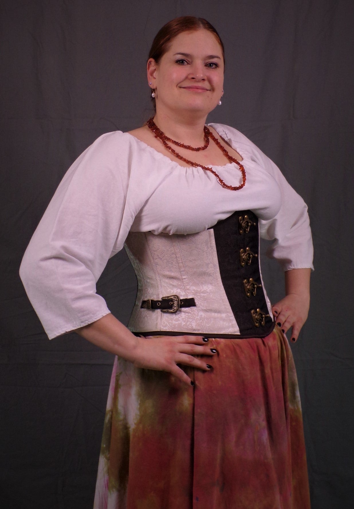 Underbust Corset- Ivory Brocade