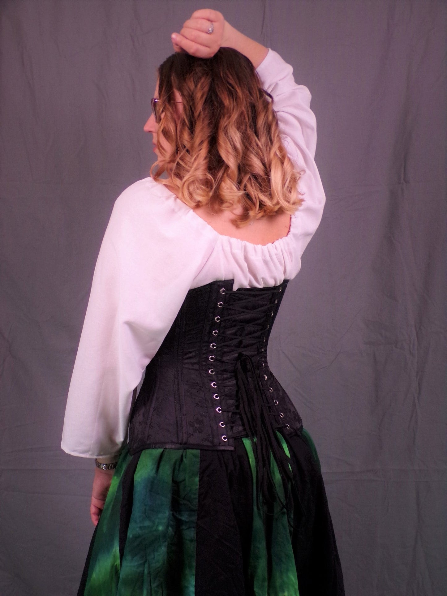 Underbust Corset- Black Brocade