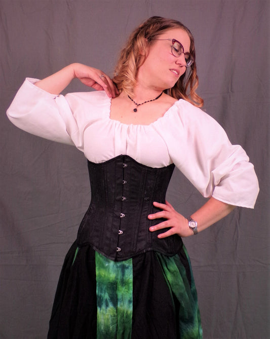 Underbust Corset- Black Brocade