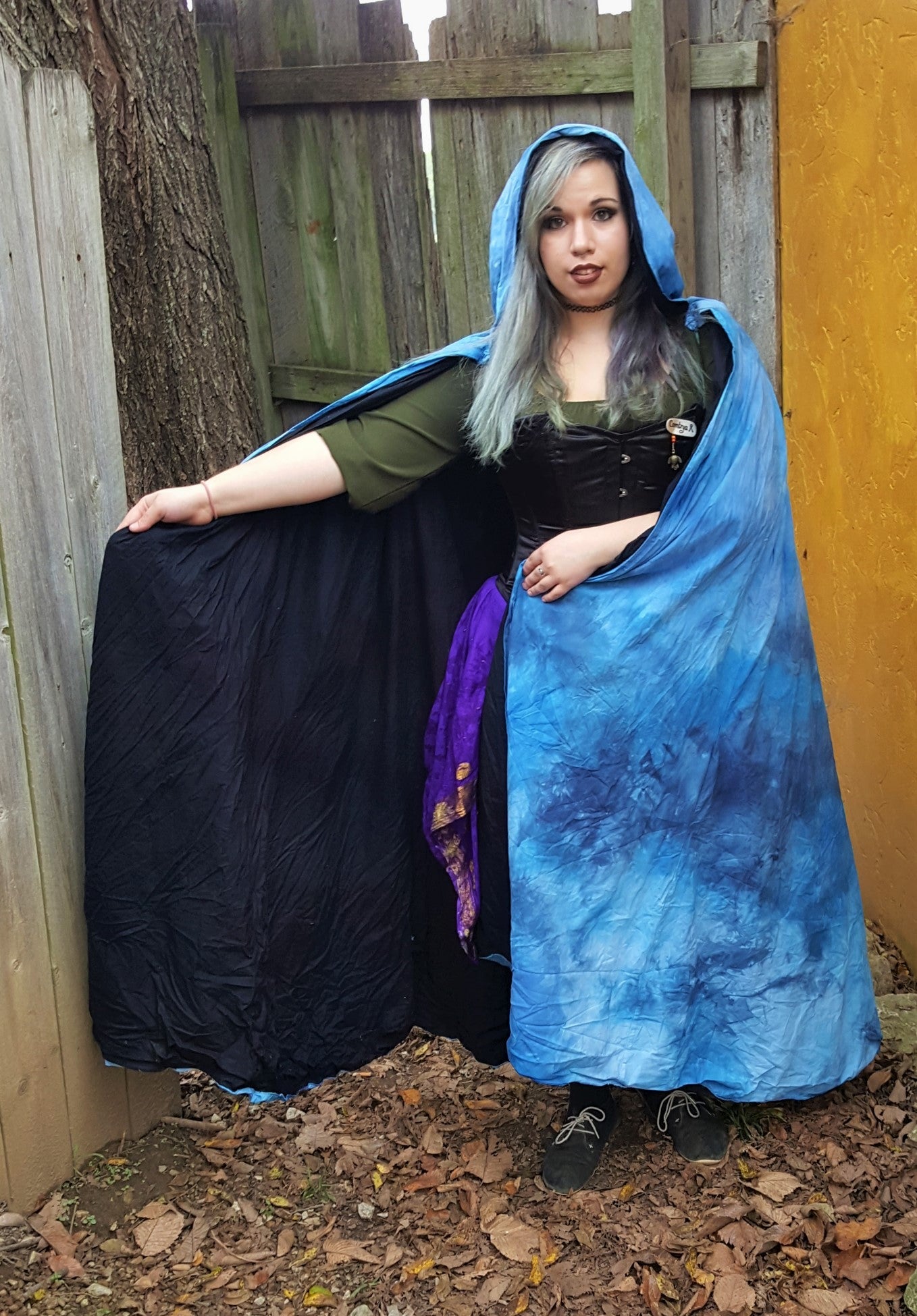 Reversible Cloak Linen- Black Night