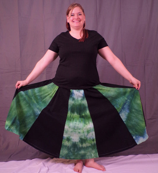 Long Skirt Linen- Black Malachite