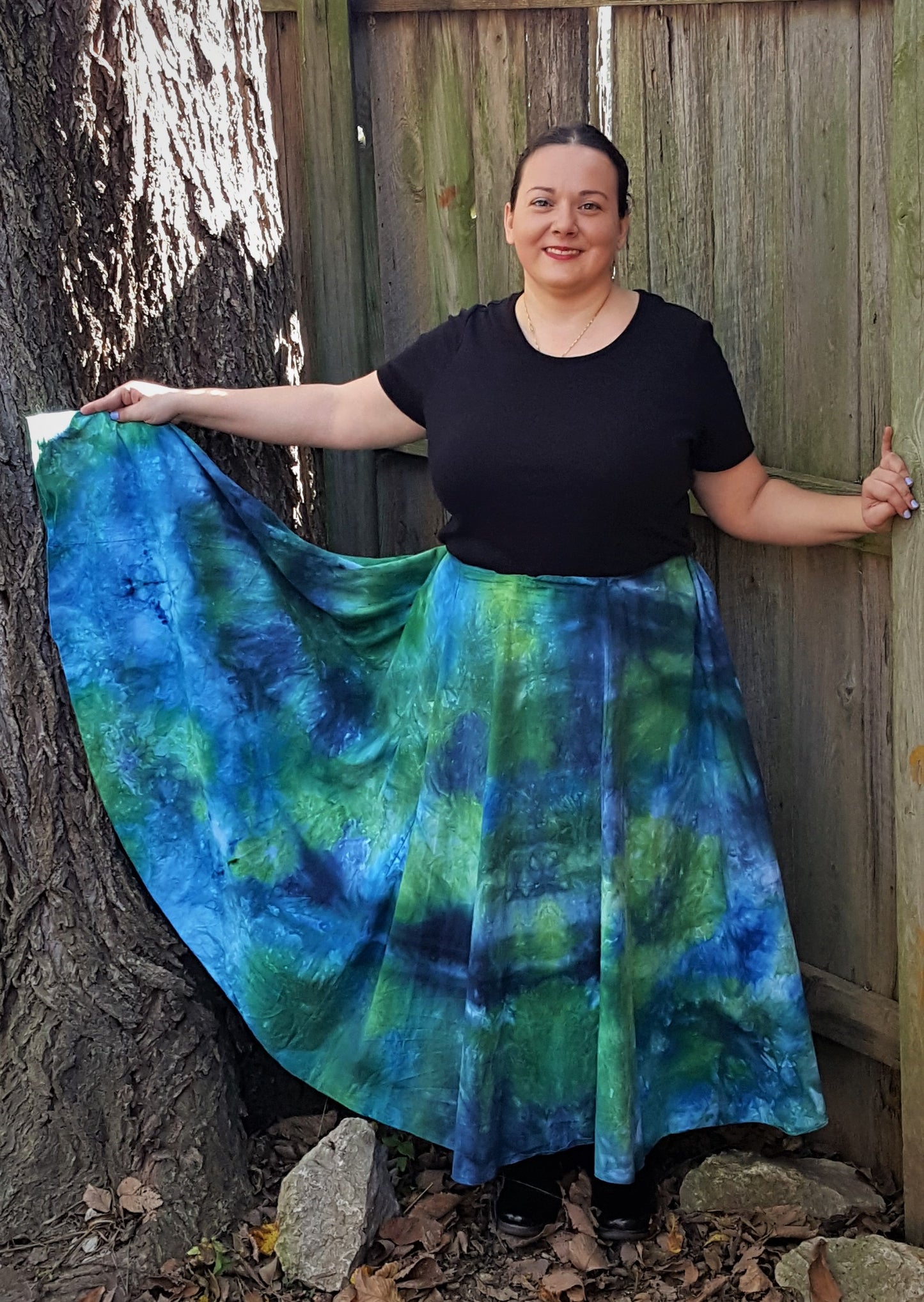 Long Skirt Linen- Frozen Azurite